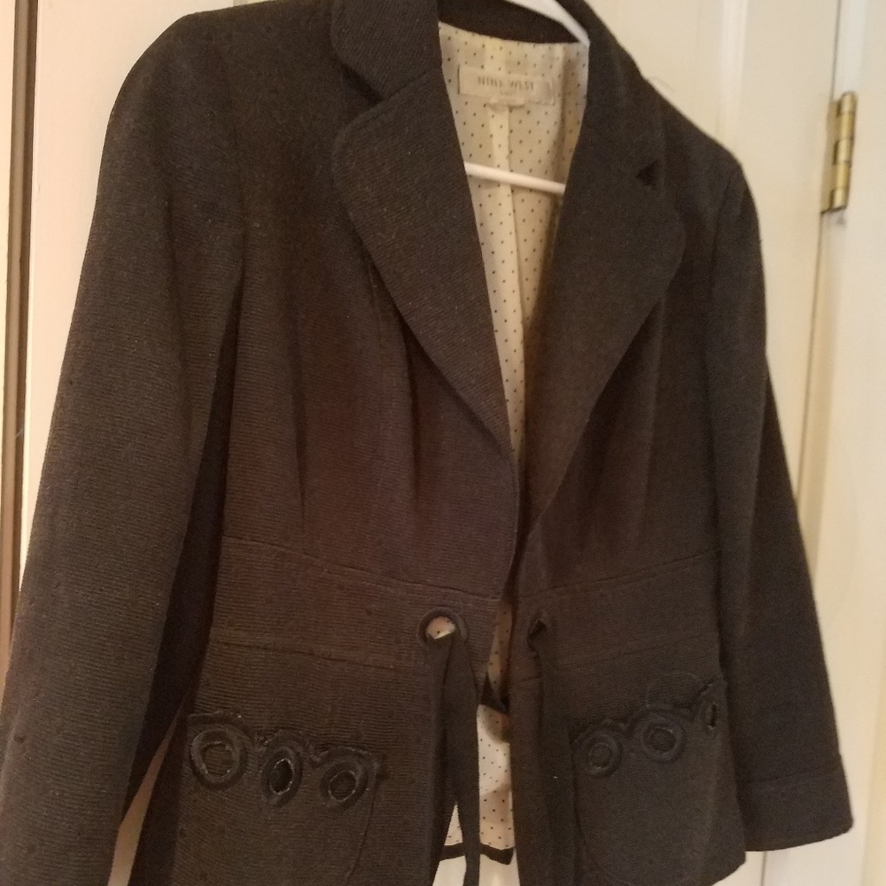Nine West Petite Black delicatly embroided jacket